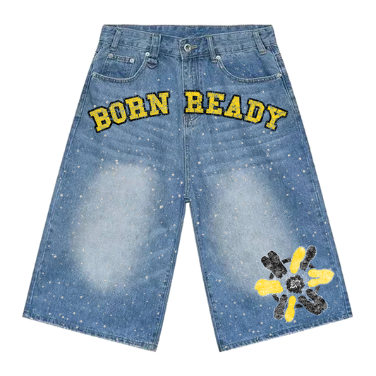 "Born Ready" Rhinestone Jorts