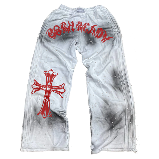"Born Ready" White Sweatpants